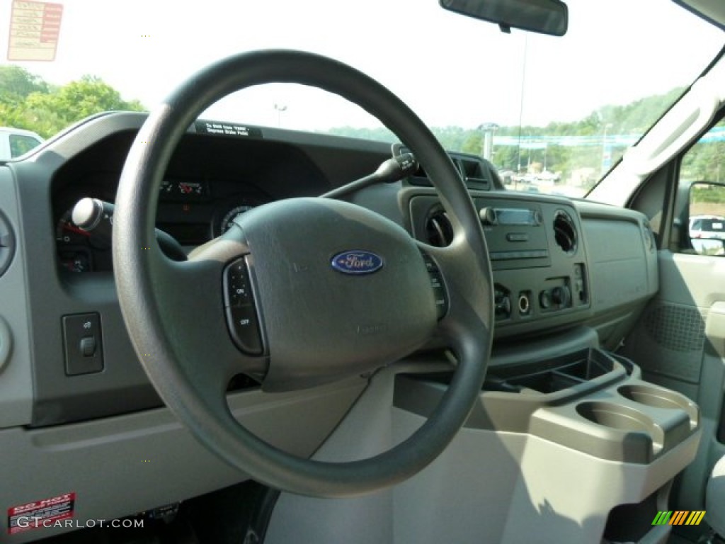 2011 Ford E Series Van E250 Commercial Medium Flint Steering Wheel Photo #52373131