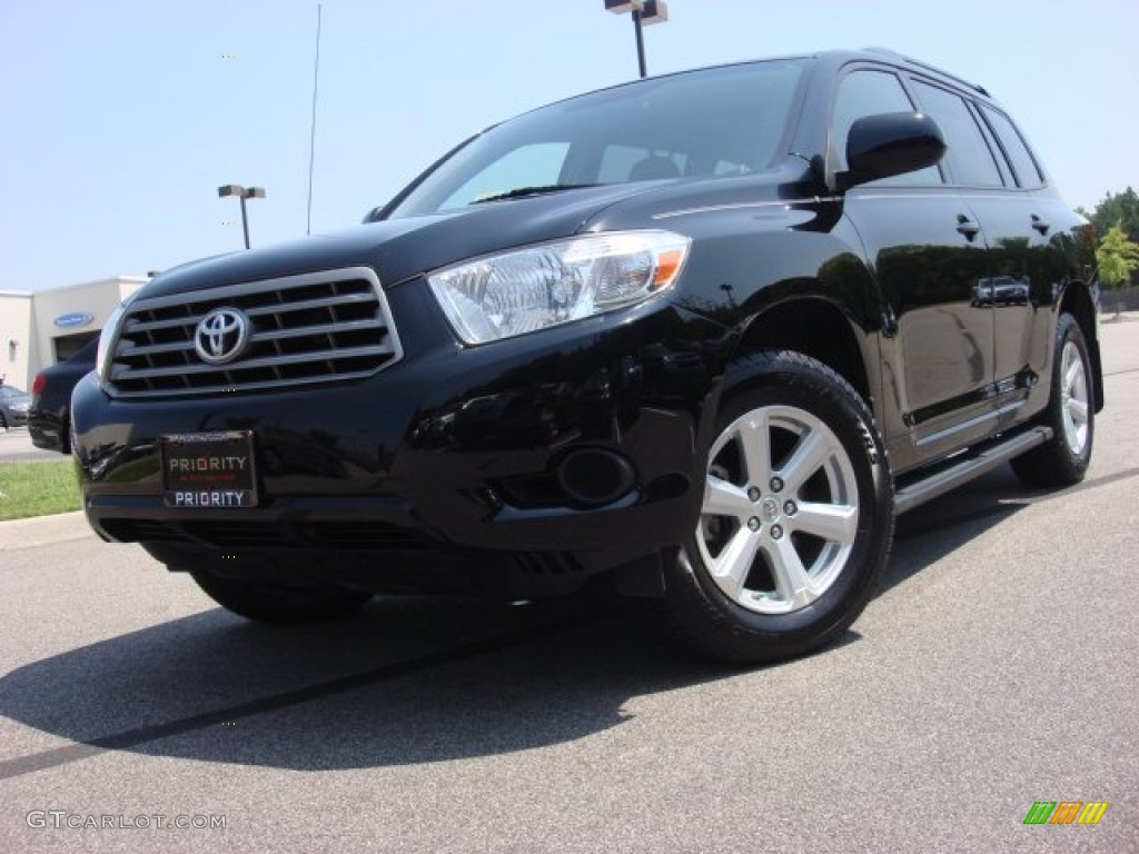 2009 Highlander V6 4WD - Black / Sand Beige photo #1
