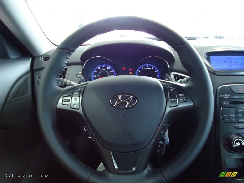 2012 Hyundai Genesis Coupe 2.0T Black Cloth Steering Wheel Photo #52373755