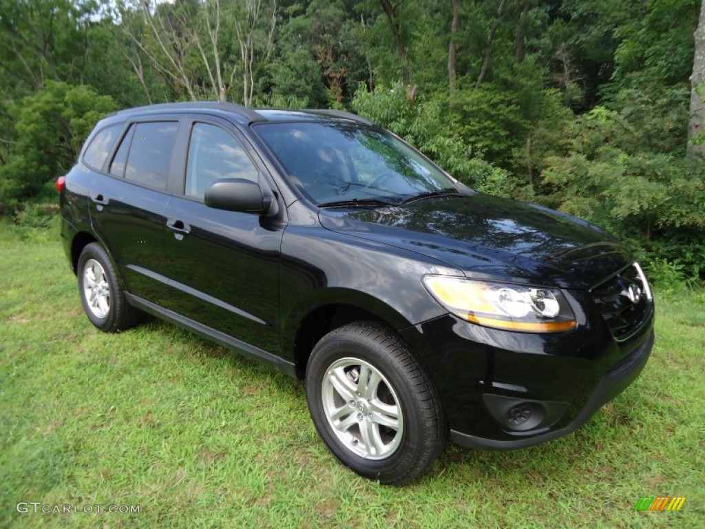 2011 Santa Fe GLS AWD - Phantom Black Metallic / Gray photo #1