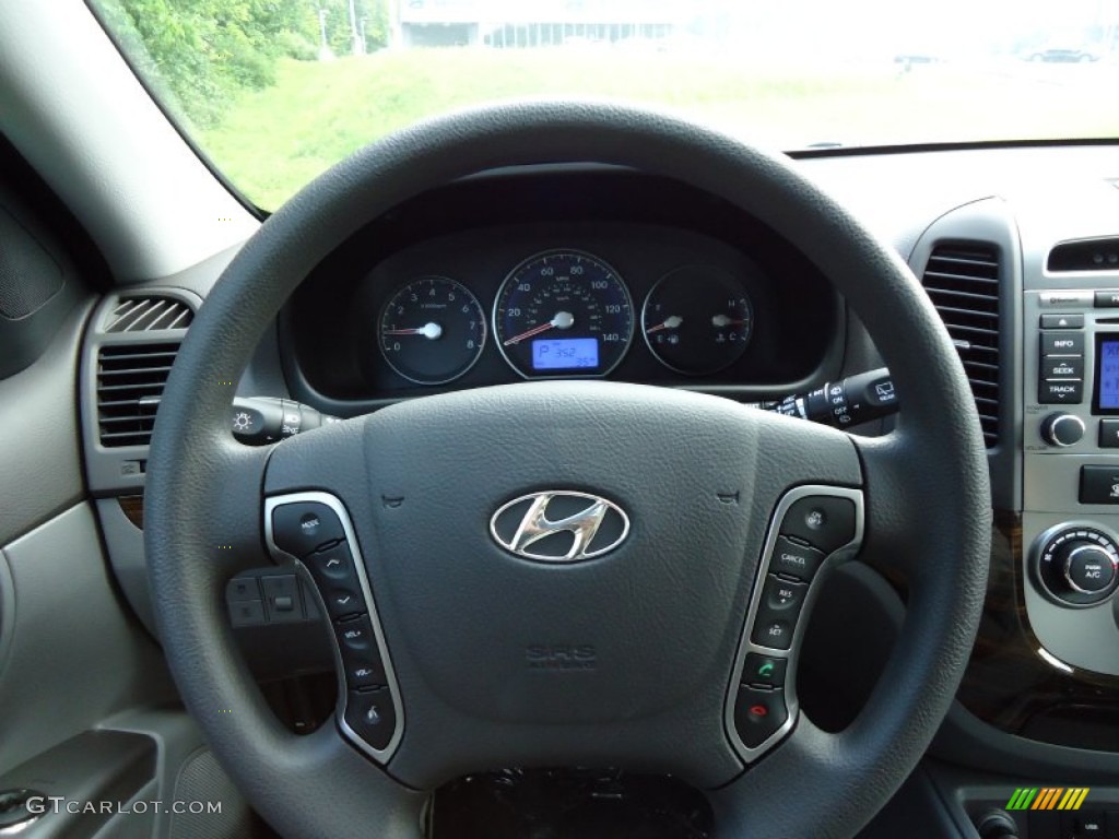 2011 Hyundai Santa Fe GLS AWD Gray Steering Wheel Photo #52374076