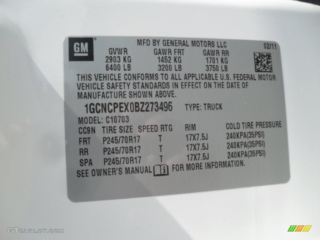 2011 Silverado 1500 Regular Cab - Summit White / Dark Titanium photo #6