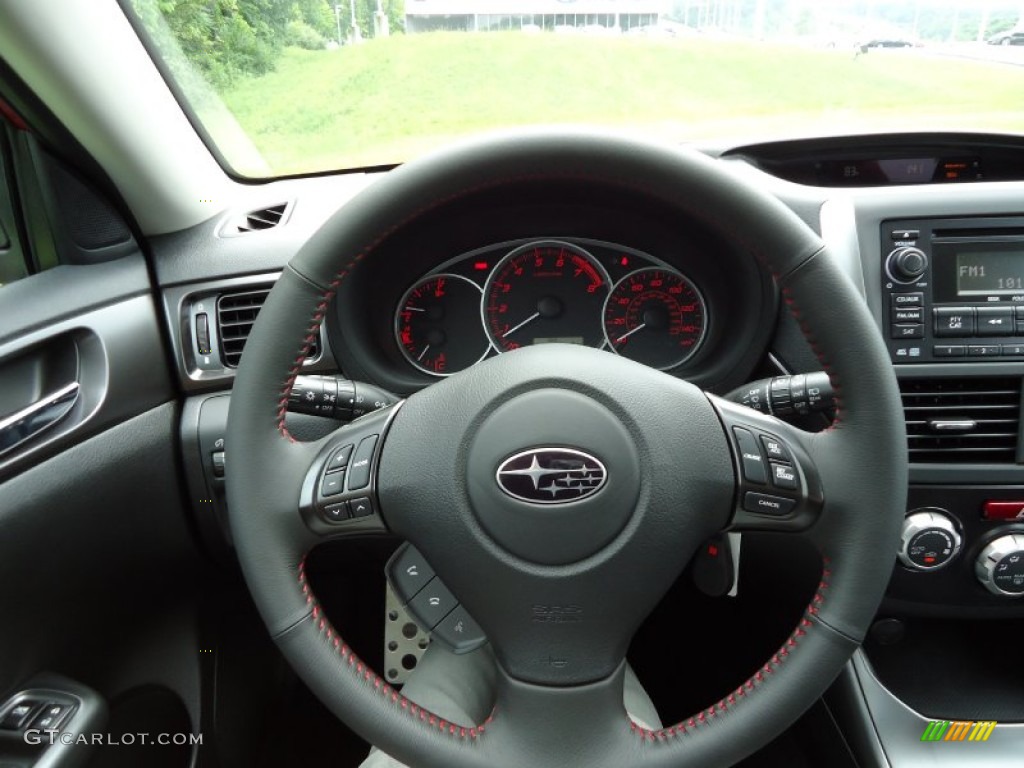 2011 Subaru Impreza WRX Wagon Carbon Black Steering Wheel Photo #52374718