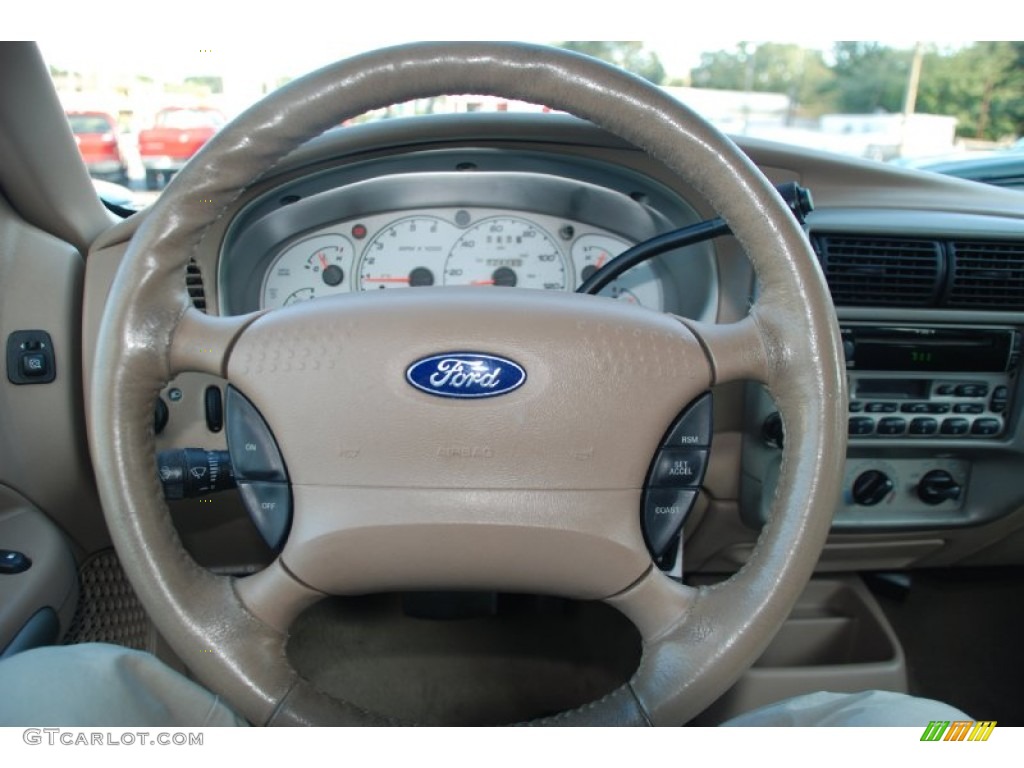 2002 Ford Explorer Sport Medium Parchment Steering Wheel Photo #52375678