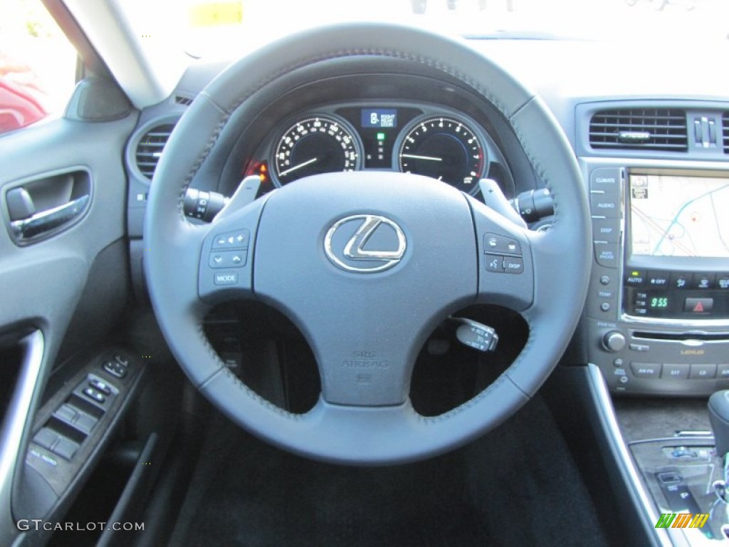 2010 Lexus IS 250 Black Steering Wheel Photo #52376230