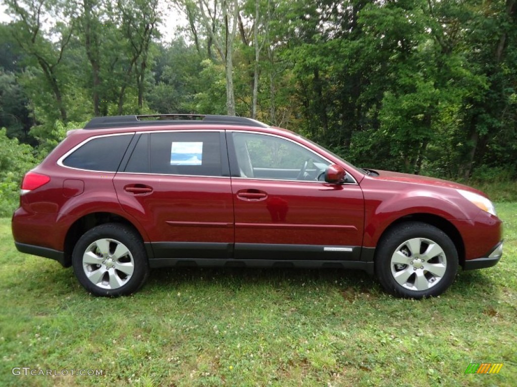 2011 Outback 2.5i Premium Wagon - Ruby Red Pearl / Warm Ivory photo #2