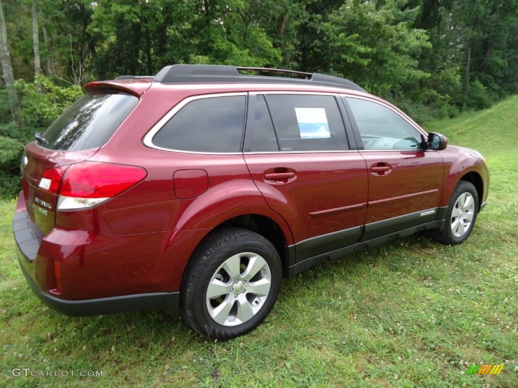 2011 Outback 2.5i Premium Wagon - Ruby Red Pearl / Warm Ivory photo #3