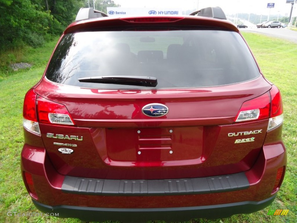 2011 Outback 2.5i Premium Wagon - Ruby Red Pearl / Warm Ivory photo #4