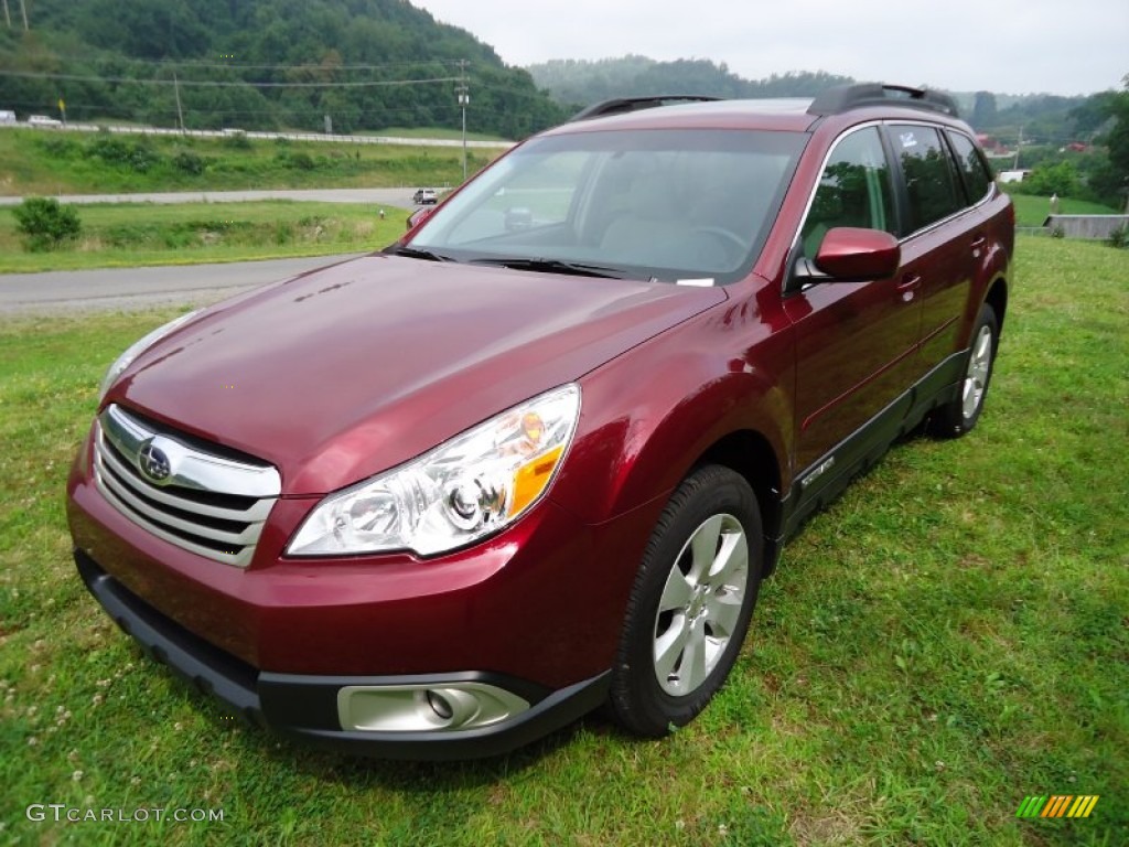 2011 Outback 2.5i Premium Wagon - Ruby Red Pearl / Warm Ivory photo #7