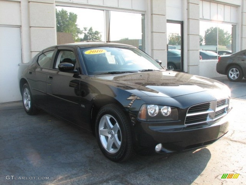 2010 Charger SXT - Brilliant Black Crystal Pearl / Dark Slate Gray photo #3