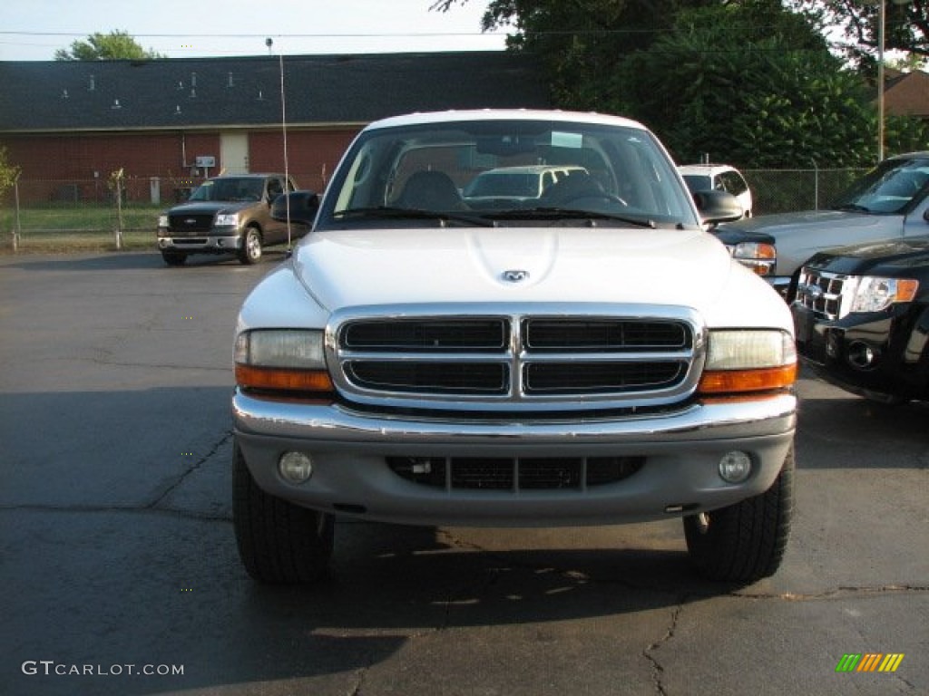 2002 Dakota SLT Quad Cab 4x4 - Bright White / Taupe photo #2