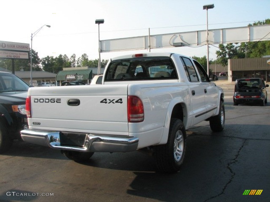 2002 Dakota SLT Quad Cab 4x4 - Bright White / Taupe photo #4