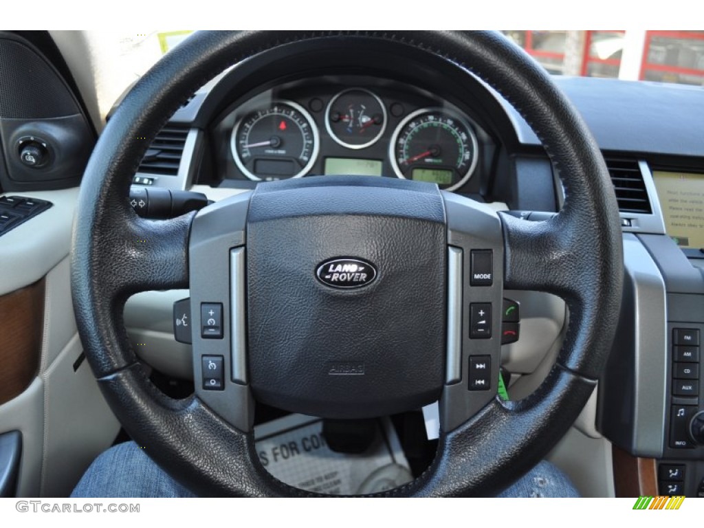 2006 Land Rover Range Rover Sport Supercharged Ebony Black Steering Wheel Photo #52387402