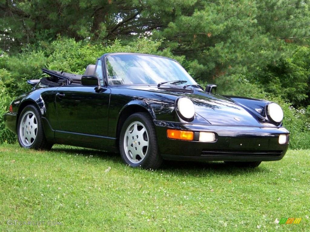 Black 1991 Porsche 911 Carrera 2 Cabriolet Exterior Photo #52388392