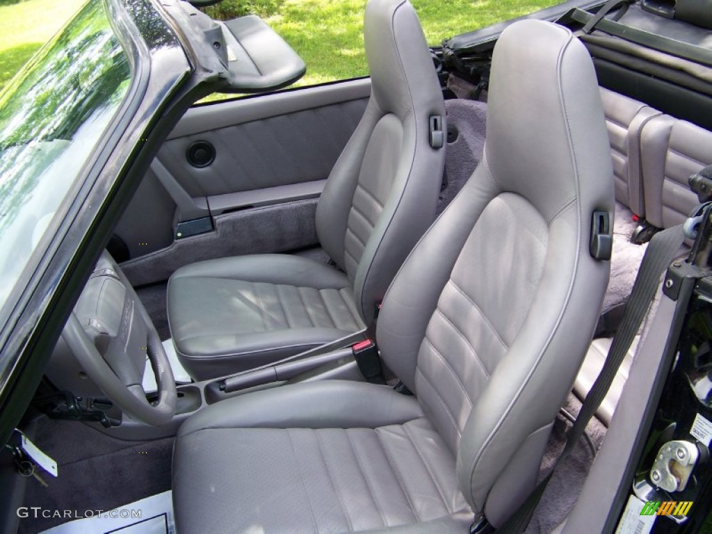 Classic Grey Interior 1991 Porsche 911 Carrera 2 Cabriolet Photo #52388515