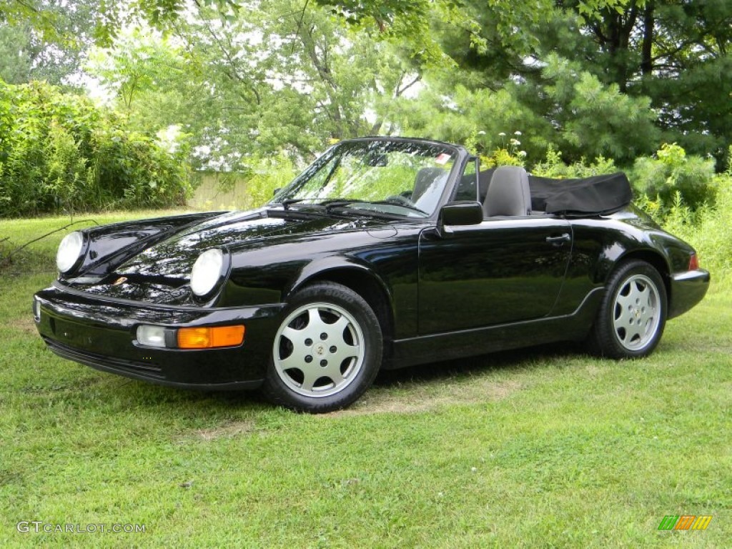 Black 1991 Porsche 911 Carrera 2 Cabriolet Exterior Photo #52388569