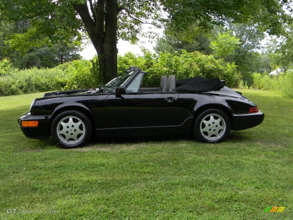 Black 1991 Porsche 911 Carrera 2 Cabriolet Exterior Photo #52388581