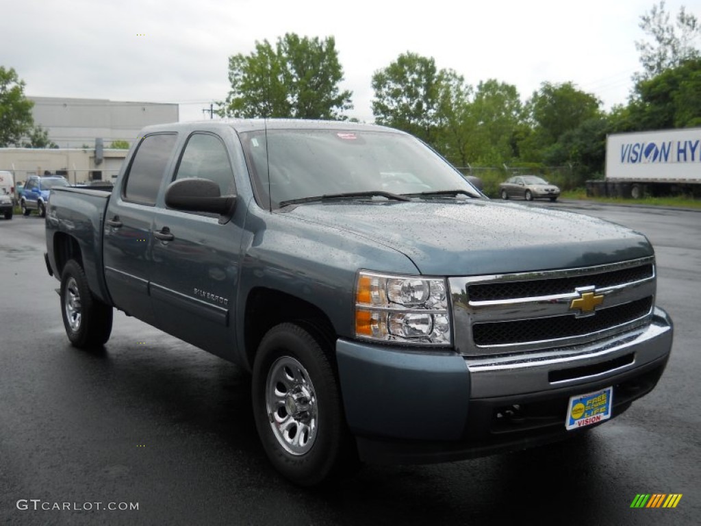 2011 Silverado 1500 LT Crew Cab 4x4 - Blue Granite Metallic / Light Titanium/Ebony photo #17