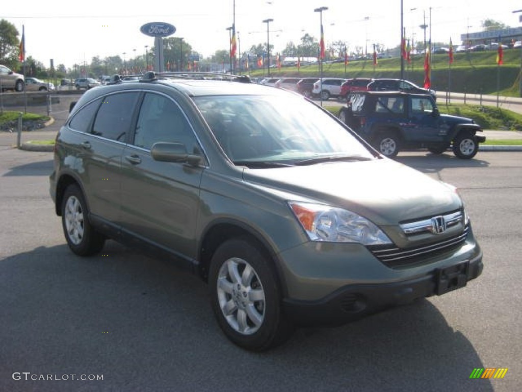 2008 CR-V EX-L 4WD - Green Tea Metallic / Ivory photo #4