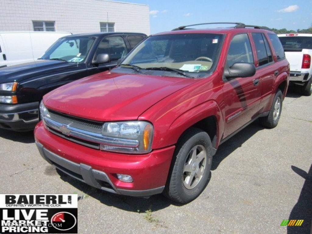 2003 TrailBlazer LS 4x4 - Majestic Red Metallic / Medium Oak photo #3