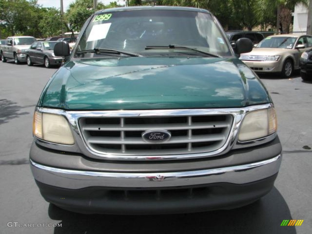 1999 F150 XL Extended Cab - Woodland Green Metallic / Medium Prairie Tan photo #3