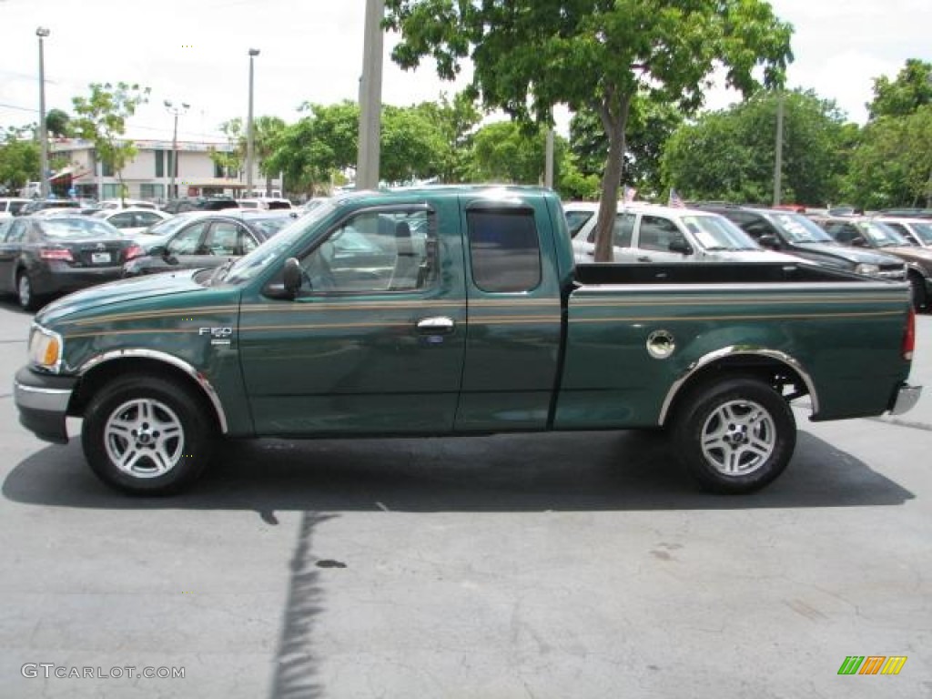 1999 F150 XL Extended Cab - Woodland Green Metallic / Medium Prairie Tan photo #6