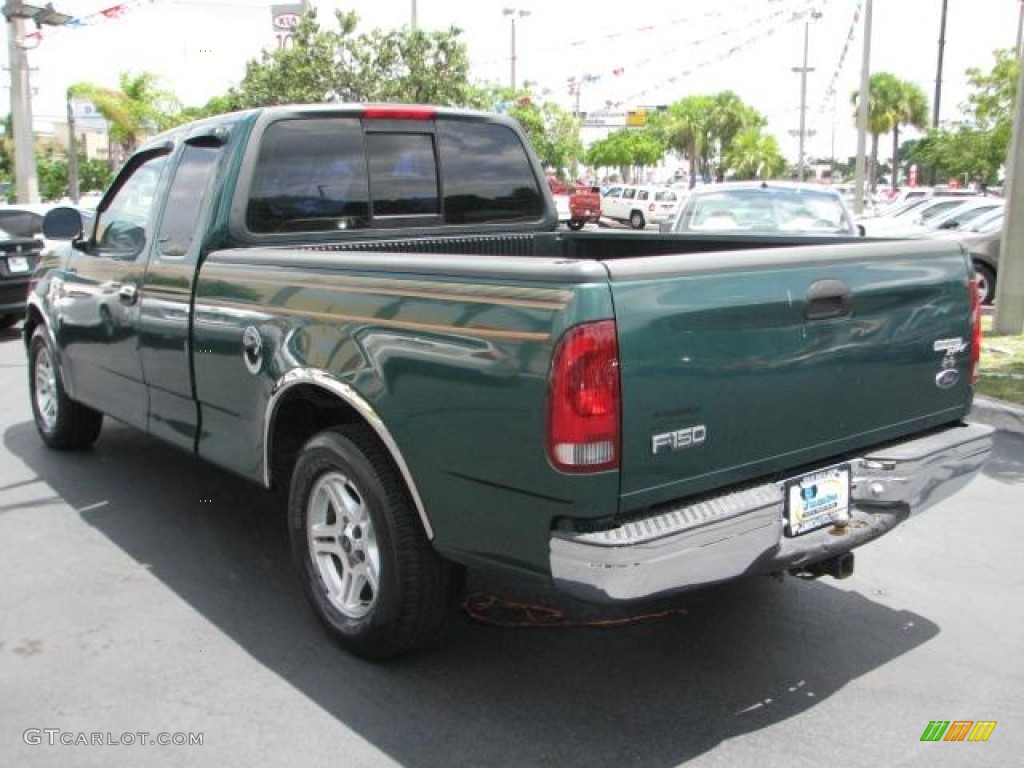 1999 F150 XL Extended Cab - Woodland Green Metallic / Medium Prairie Tan photo #7