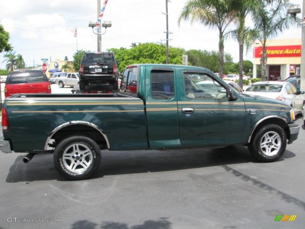 1999 F150 XL Extended Cab - Woodland Green Metallic / Medium Prairie Tan photo #10