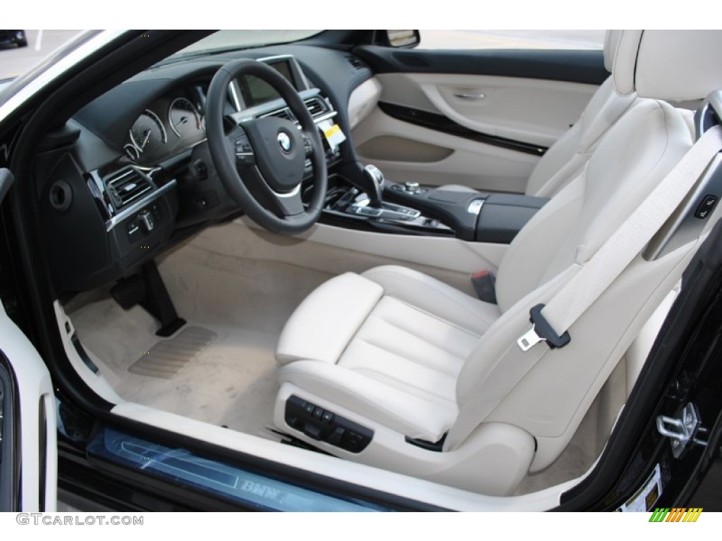 Ivory White Nappa Leather Interior 2012 BMW 6 Series 650i Convertible Photo #52394391