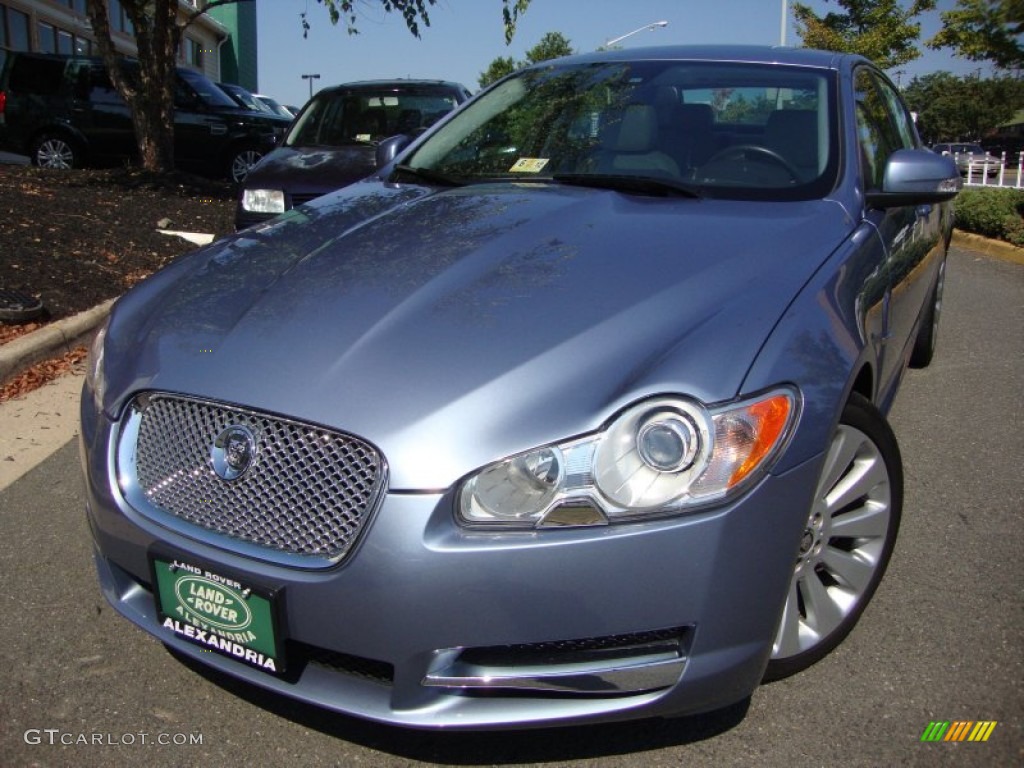 2009 XF Premium Luxury - Azure Blue Metallic / Ivory/Oyster photo #1