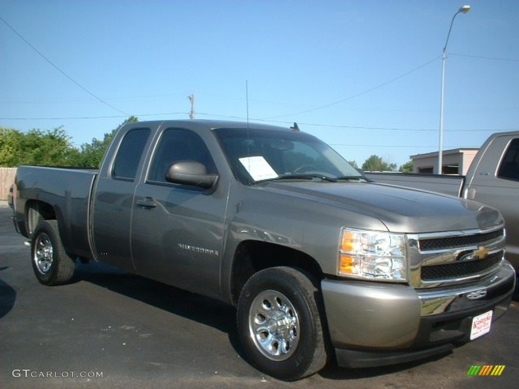 2008 Silverado 1500 Work Truck Extended Cab - Graystone Metallic / Dark Titanium photo #3