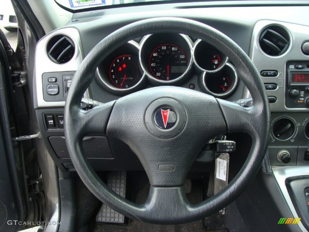 2005 Pontiac Vibe Standard Vibe Model Graphite Steering Wheel Photo #52400319