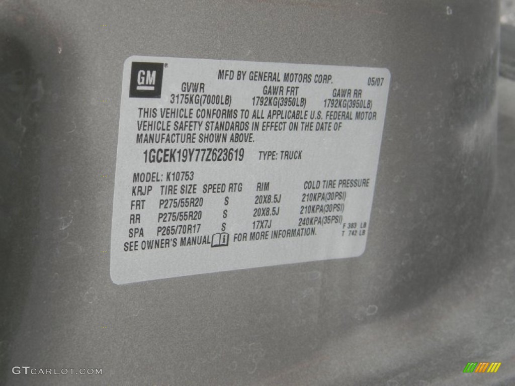 2007 Silverado 1500 LTZ Extended Cab 4x4 - Graystone Metallic / Ebony Black photo #23