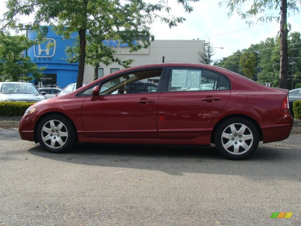 2008 Civic LX Sedan - Tango Red Pearl / Ivory photo #1
