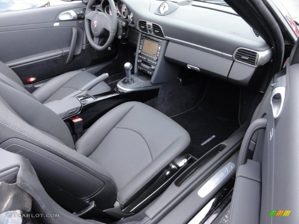 Black Interior 2011 Porsche 911 Carrera 4S Cabriolet Photo #52405845