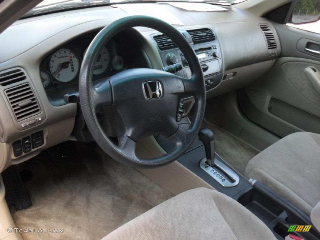 Beige Interior 2002 Honda Civic EX Sedan Photo #52406055