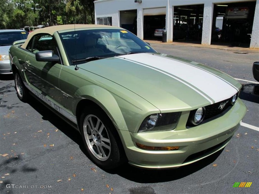 2006 Mustang GT Premium Convertible - Legend Lime Metallic / Light Parchment photo #1