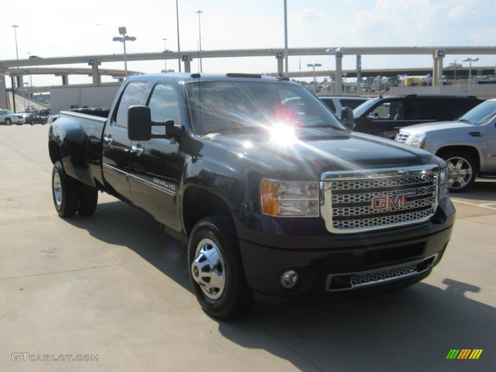 Onyx Black 2011 GMC Sierra 3500HD Denali Crew Cab 4x4 Dually Exterior Photo #52413588