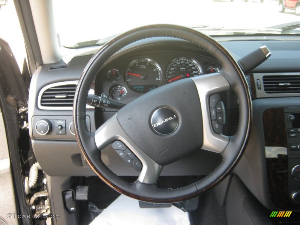 2011 GMC Sierra 3500HD Denali Crew Cab 4x4 Dually Ebony Steering Wheel Photo #52413627