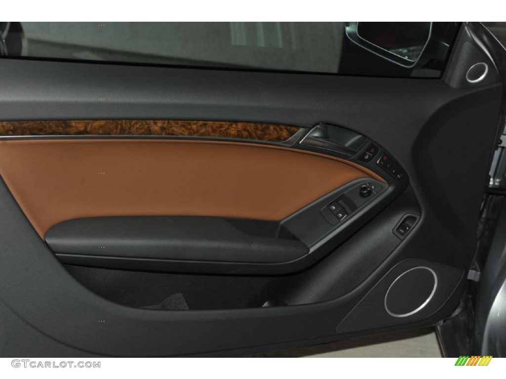 2009 Audi A5 3.2 quattro Coupe Cinnamon Brown Door Panel Photo #52420125