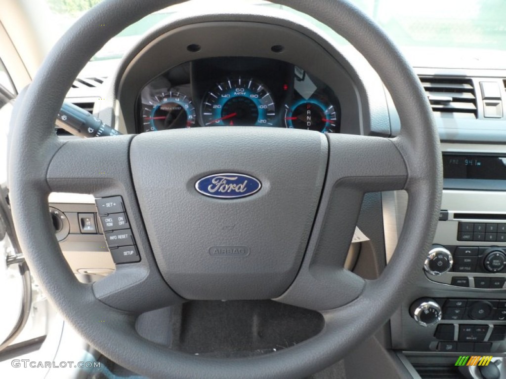 2012 Ford Fusion S Medium Light Stone Steering Wheel Photo #52420317