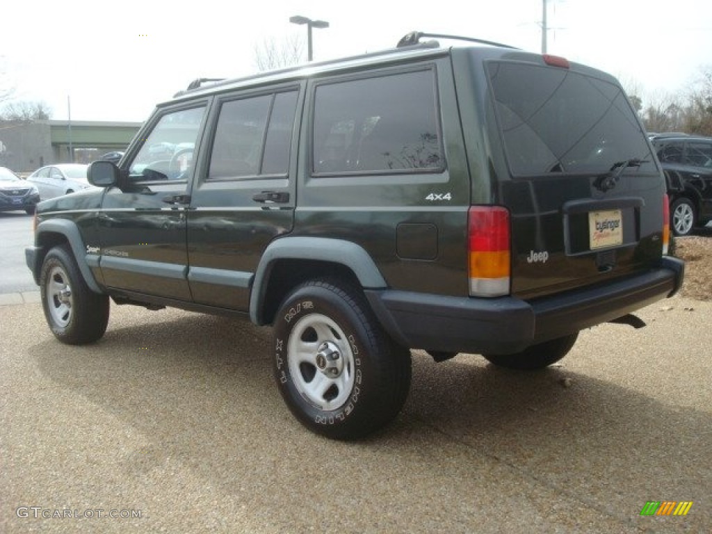 1998 Cherokee Sport 4x4 - Emerald Green Pearl / Saddle photo #4