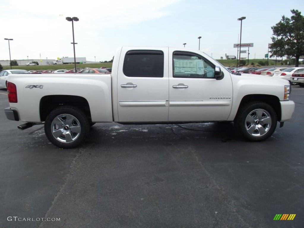 2011 Silverado 1500 LTZ Crew Cab 4x4 - White Diamond Tricoat / Dark Cashmere/Light Cashmere photo #4