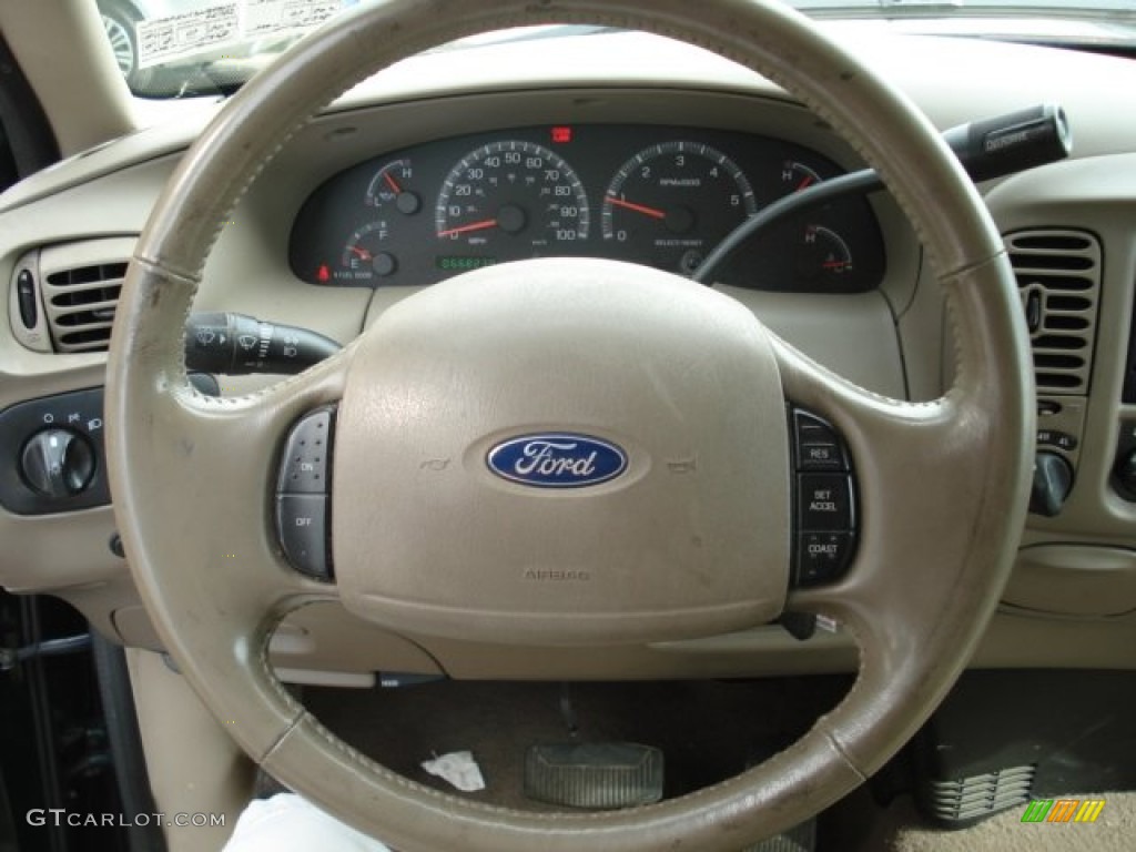 2003 Ford F150 XLT Regular Cab 4x4 Medium Parchment Beige Steering Wheel Photo #52423158