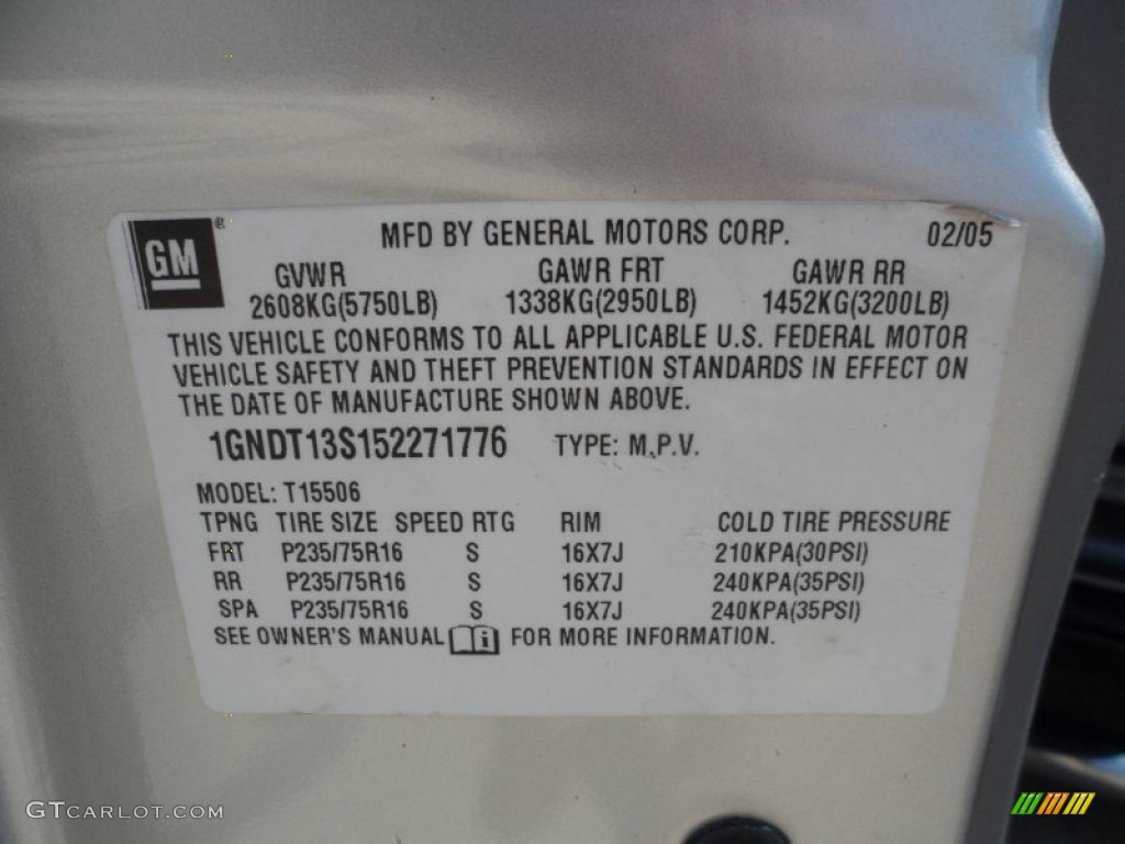 2005 TrailBlazer LS 4x4 - Silverstone Metallic / Light Gray photo #49