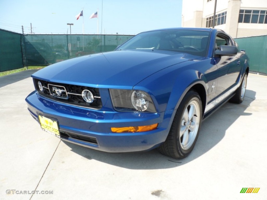 2008 Mustang V6 Deluxe Coupe - Vista Blue Metallic / Light Graphite photo #7