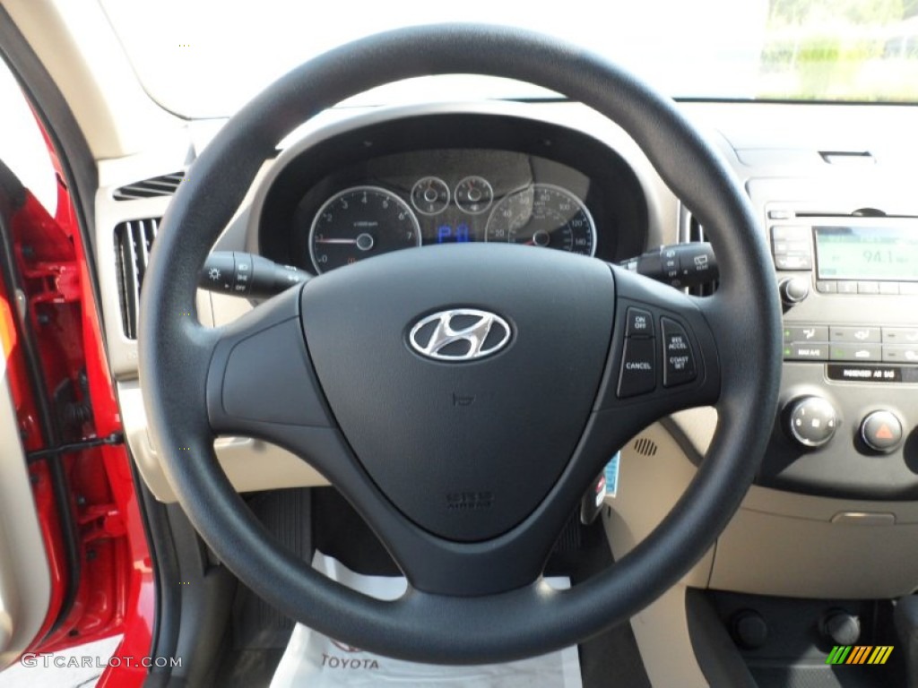 2010 Hyundai Elantra Touring GLS Beige Steering Wheel Photo #52425567