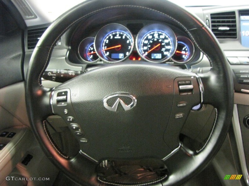 2009 Infiniti M 45 Sedan Stone Gray Steering Wheel Photo #52427130