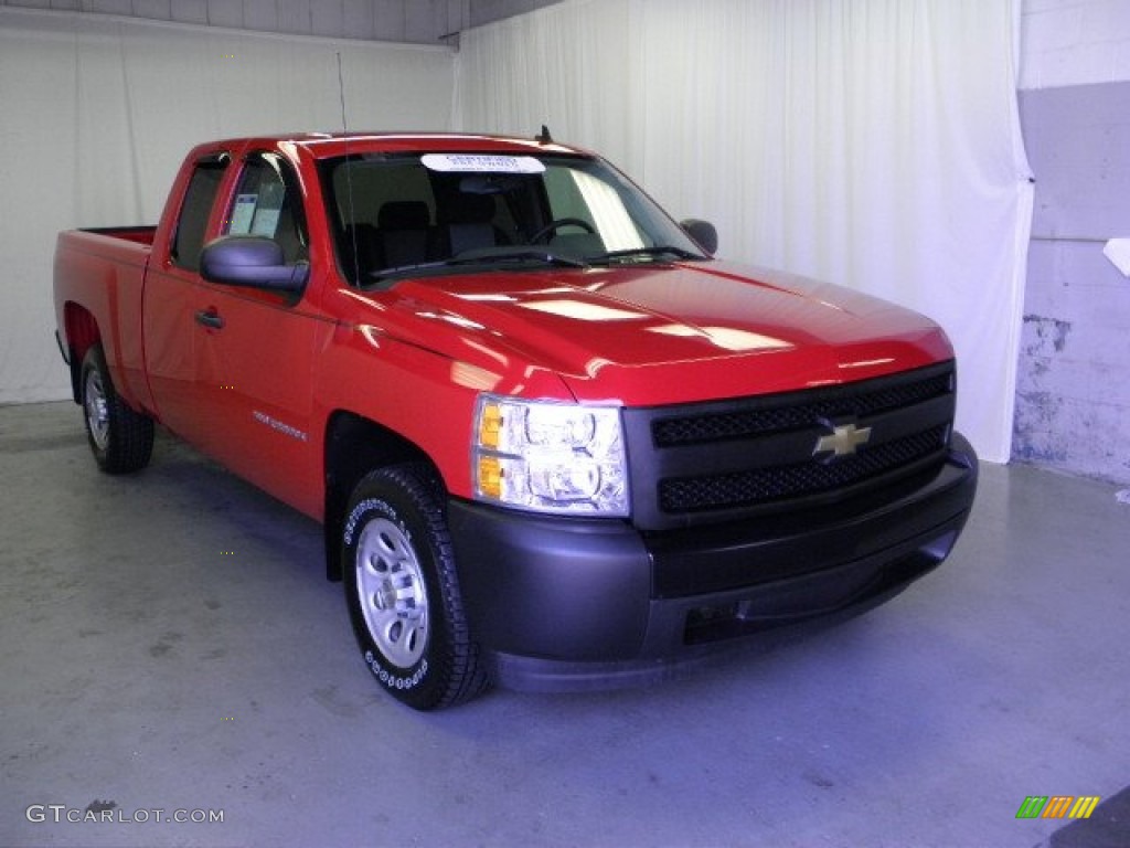 2008 Silverado 1500 Work Truck Extended Cab - Victory Red / Dark Titanium photo #1