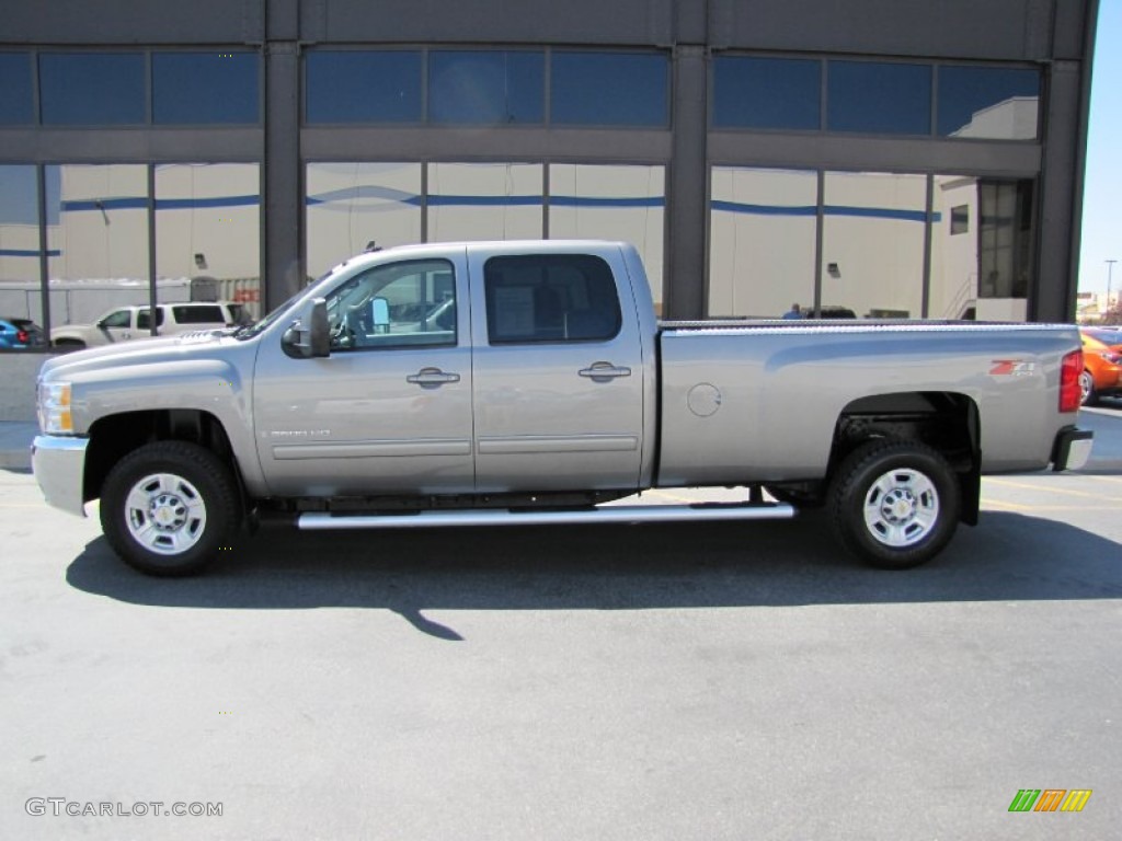 Graystone Metallic 2009 Chevrolet Silverado 3500HD LTZ Crew Cab 4x4 Exterior Photo #52429080